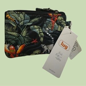 Lug Metro Wildlife Black Quilted Wallet with Keychain New With RFID